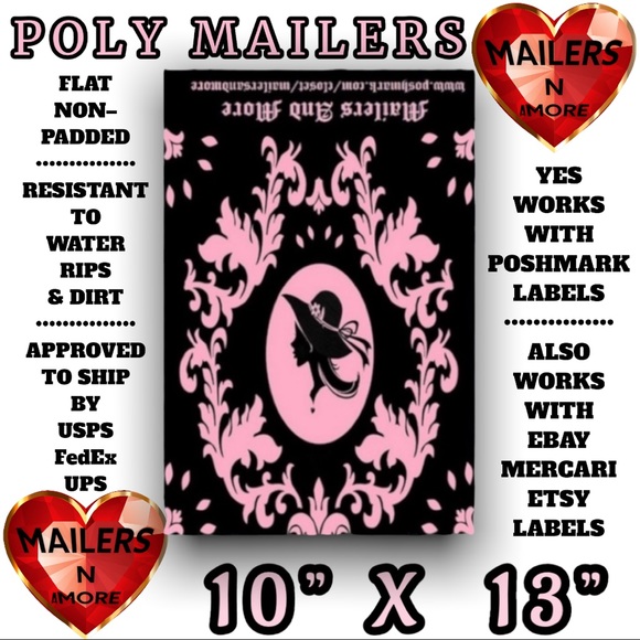 ( Quantity 25 10x13 )  Vintage Lady Silhouette Mailers Bags Shipping Envelopes - Picture 2 of 2